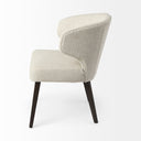 Niles 225L x 240W x 320H Cream Fabric Seat W Dark Brown Wooden Legs Wingback Dining Chair - Default Title