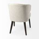 Niles 225L x 240W x 320H Cream Fabric Seat W Dark Brown Wooden Legs Wingback Dining Chair - Default Title