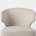 Niles 225L x 240W x 320H Cream Fabric Seat W Dark Brown Wooden Legs Wingback Dining Chair - Default Title