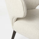 Niles 225L x 240W x 320H Cream Fabric Seat W Dark Brown Wooden Legs Wingback Dining Chair - Default Title