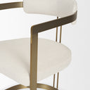Hollyfield II Cream Fabric Seat W Gold Iron Frame Dining Chair - Default Title