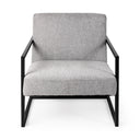 Armelle Gray Fabric Seat WBlack Metal Frame Accent Chair - Default Title