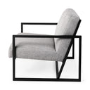 Armelle Gray Fabric Seat WBlack Metal Frame Accent Chair - Default Title