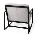 Armelle Gray Fabric Seat WBlack Metal Frame Accent Chair - Default Title