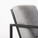 Armelle Gray Fabric Seat WBlack Metal Frame Accent Chair - Default Title