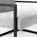 Armelle Gray Fabric Seat WBlack Metal Frame Accent Chair - Default Title
