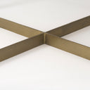 Faye 34L x 34W x 17H Beige Finished Wood WGold Metal Base Square Coffee Table - Default Title