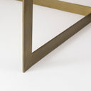 Faye 34L x 34W x 17H Beige Finished Wood WGold Metal Base Square Coffee Table - Default Title