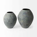 Gobi 20L x 23H Small Gray Ceramic Oval Vase - Default Title