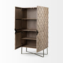 Excelsior II 681 H Light Brown Wood Gold Iron Base Storage Cabinet - Default Title