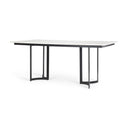 Tanner I 71L x 35W Rectangular White Marble W Metal Base Dining Table - Default Title