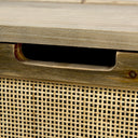 Sonny 236L x 157W x 138H Set of Two Brown Wood and Wicker W Metal Detail Rectangular Boxes - Default Title