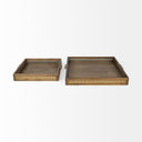 Sonny 236L x 236W x 20H Set of Two Brown Wood and Wicker Square Trays - Default Title