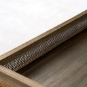 Sonny 236L x 236W x 20H Set of Two Brown Wood and Wicker Square Trays - Default Title