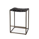 Clarissa 180L x 160W x 2625H Black Woven Leather Seat W Gold Frame Counter Stool - Default Title