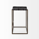 Clarissa 180L x 160W x 2625H Black Woven Leather Seat W Gold Frame Counter Stool - Default Title