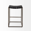 Clarissa 180L x 160W x 2625H Black Woven Leather Seat W Gold Frame Counter Stool - Default Title