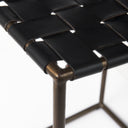 Clarissa 180L x 160W x 2625H Black Woven Leather Seat W Gold Frame Counter Stool - Default Title