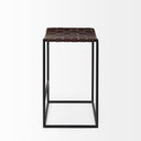Clarissa 180L x 160W x 2625H Dark Brown Woven Leather Seat W Black Iron Frame Counter Stool - Default Title