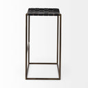 Clarissa 180L x 160W x 3025H Black Woven Leather Seat W Gold Frame Bar Stool - Default Title