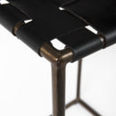 Clarissa 180L x 160W x 3025H Black Woven Leather Seat W Gold Frame Bar Stool - Default Title
