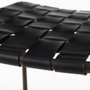 Clarissa 180L x 160W x 3025H Black Woven Leather Seat W Gold Frame Bar Stool - Default Title