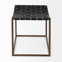 Clarissa 220L x 160W x 1675H Black Leather Woven Seat W Gold Metal Frame Stool - Default Title