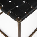 Clarissa 220L x 160W x 1675H Black Leather Woven Seat W Gold Metal Frame Stool - Default Title