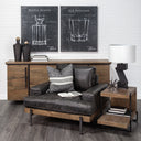 Maddox 30L x 18W x 22H Medium Brown Wood w Black Metal U-shaped EndSide Table - Default Title