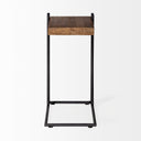 Maddox 16L x 135W x 27H Medium Brown Wood w Black Metal C-shaped EndSide Table - Default Title