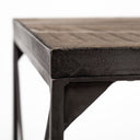 Trestman II 24 x 225 Square Top Medium Brown Wood and Iron Cross Braced EndSide Table - Default Title