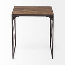 Trestman II 24 x 225 Square Top Medium Brown Wood and Iron Cross Braced EndSide Table - Default Title