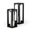 Balley 94L x 94W x 197H Set of Two Matte Black Metal Hexagonal Candle Holder Lanterns - Default Title
