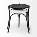 Etienne VII 24 Set of Two Round Top Black Wood and Marble Top Nesting Table - Default Title