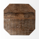 Esagono Octagonal Gold Metal-Clad Reclaimed Wood EndSide Table w Storage - Default Title
