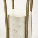 Jacinta II 21 Round Glass Top Metal and Marble Pedestal EndSide Table - Default Title