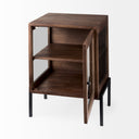 Arelius 20L x 18W x 26H Medium Brown Wood W Black Metal Frame EndSide Table - Default Title