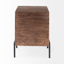 Arelius 20L x 18W x 26H Medium Brown Wood W Black Metal Frame EndSide Table - Default Title