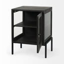 Arelius 20L x 18W x 26H Black-Brown Wood W Black Metal Frame EndSide Table - Default Title