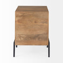 Arelius 20L x 18W x 26H Light Brown Wood W Black Metal Frame EndSide Table - Default Title