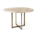Faye 480L x 480W x 300H Beige Finished Wood Round Dining Table - Default Title