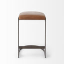 Tyson 17L x 18W x 28H Brown Leather W Metal Frame Counter Stool - Default Title