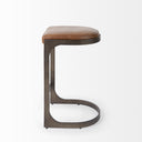 Tyson 17L x 18W x 28H Brown Leather W Metal Frame Counter Stool - Default Title