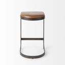 Tyson 17L x 18W x 28H Brown Leather W Metal Frame Counter Stool - Default Title
