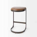 Tyson 17L x 18W x 28H Brown Leather W Metal Frame Counter Stool - Default Title