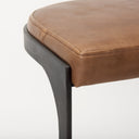 Tyson 17L x 18W x 28H Brown Leather W Metal Frame Counter Stool - Default Title