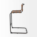 Berbick 43 Total Height Medium Brown Leather w Iron Frame Bar Stool - Default Title