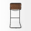 Berbick 43 Total Height Medium Brown Leather w Iron Frame Bar Stool - Default Title