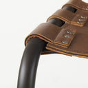 Berbick 43 Total Height Medium Brown Leather w Iron Frame Bar Stool - Default Title
