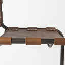 Berbick 43 Total Height Medium Brown Leather w Iron Frame Bar Stool - Default Title